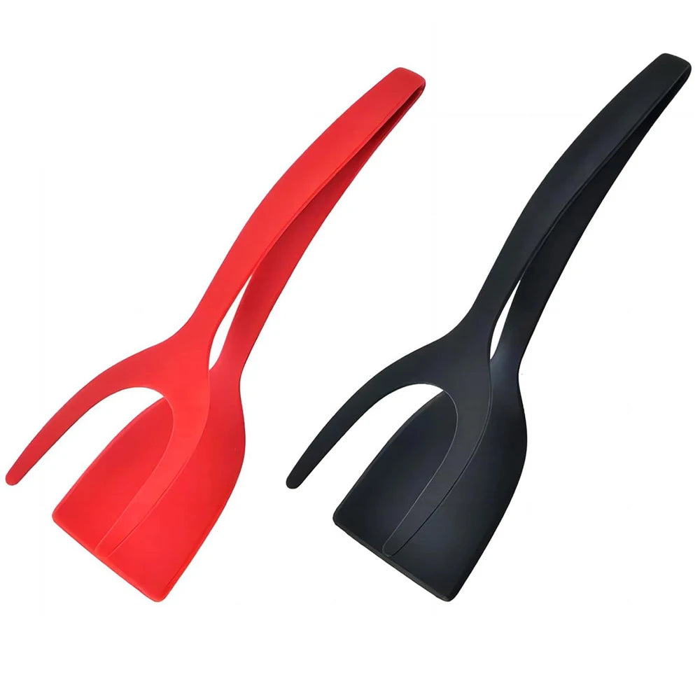 Vielseitiger 2-in-1 Spatel-Zange Antihaft – Wender für Ei, Fisch, Pfannkuchen