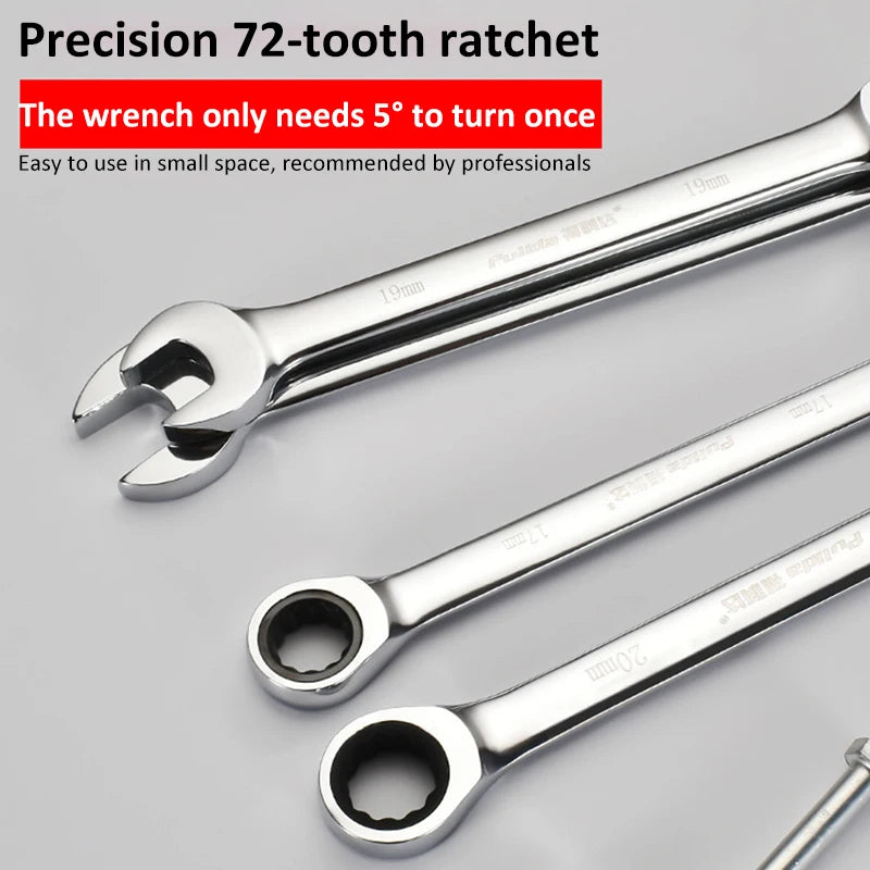 6-30MM Ratschen-Gabelschlüssel aus robustem Chrom-Vanadium-Stahl