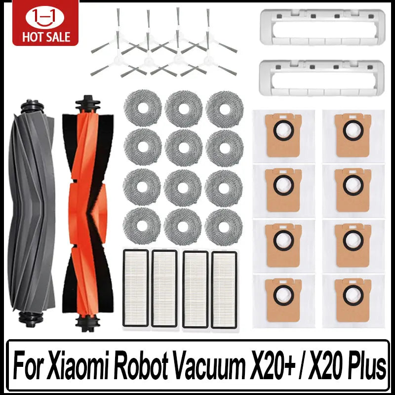 Effiziente Ersatzteile für Robot Vacuum X20+: Staubbeutel, Bürste - HEPA-Filter Set