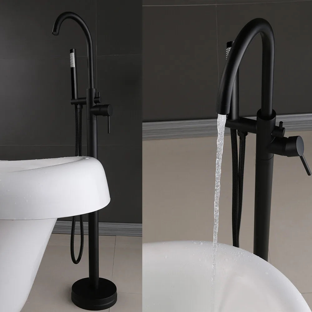 Bodenmontierte Badewannenarmatur – Premium-Messing verchromt