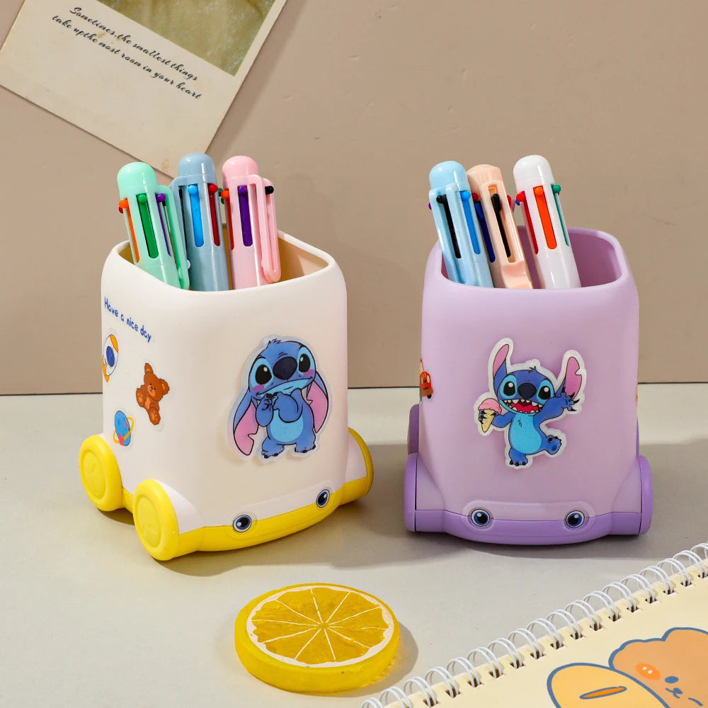 Niedlicher Kawaii Stifthalter mit vierfarbigen Stichen für Schule Büro