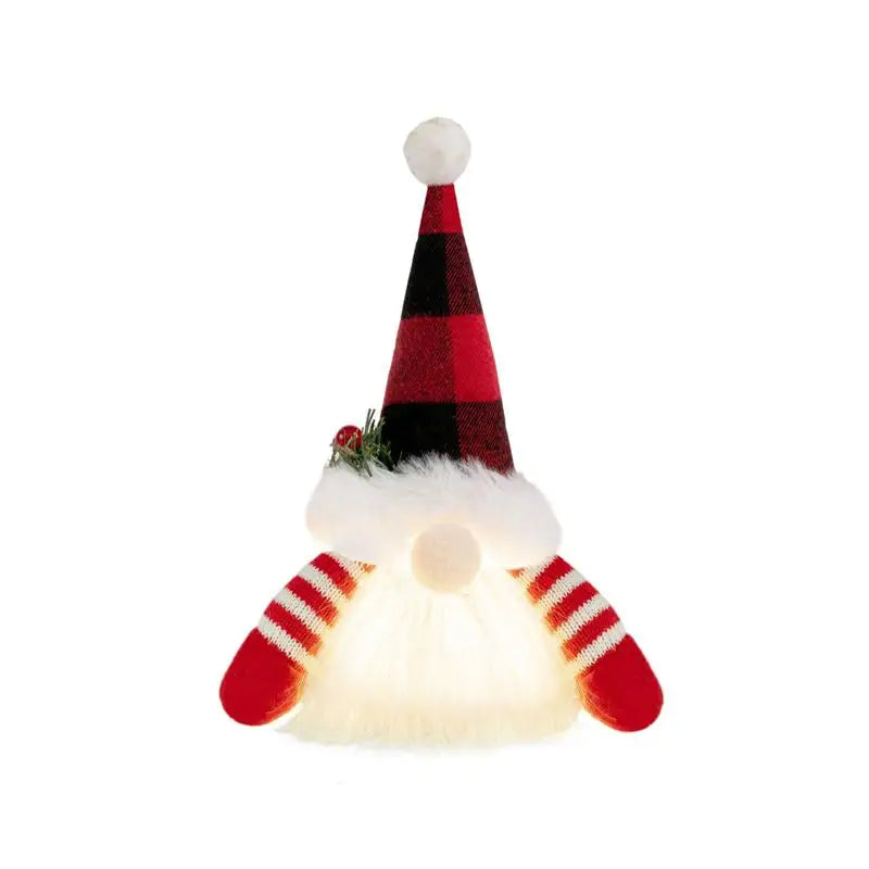 Kindliche Weihnachts-Gnom Puppe mit leuchtenden Pailletten Ornament