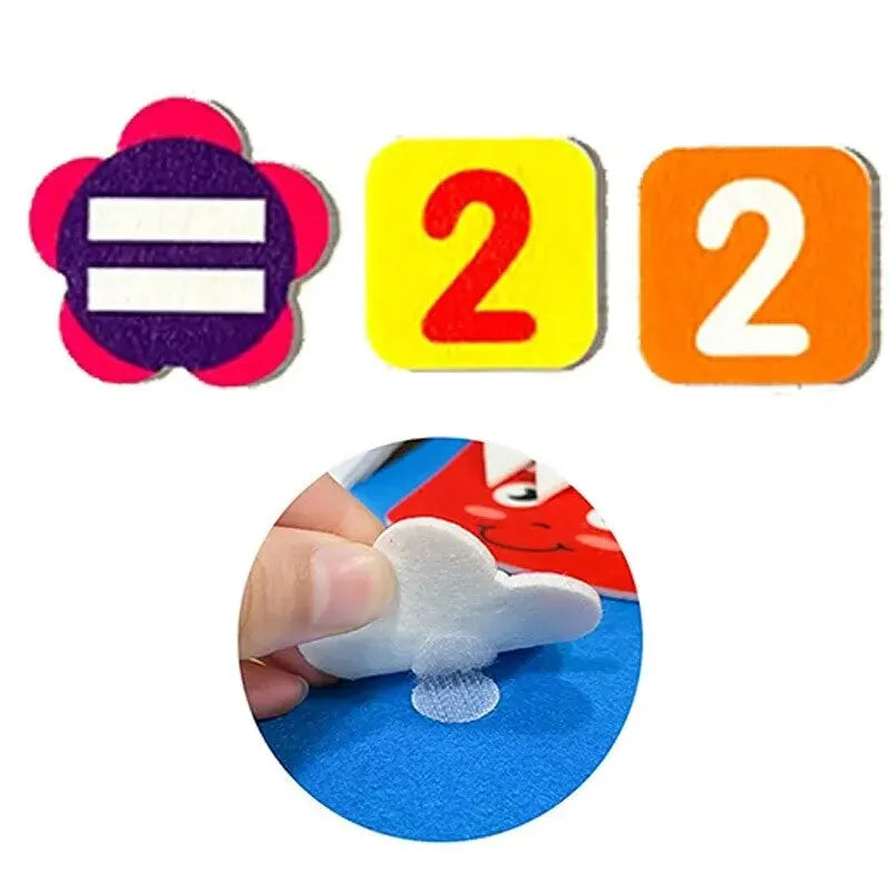 Spielerisch Mathe Lernen: Pädagogisches Filz Lernbrett 30x28,7 cm für Kinder