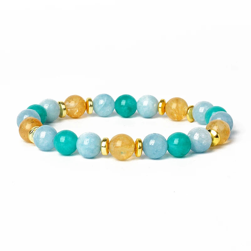 Citrin Aventurin Kristall Armband: Feng Shui Glück & Reichtum für Unisex