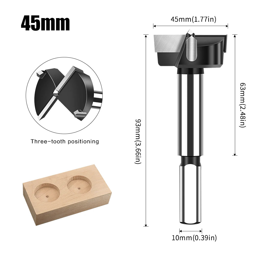 Präziser Hartmetall Forstner Bohrer 12-60mm für Holzbearbeitung