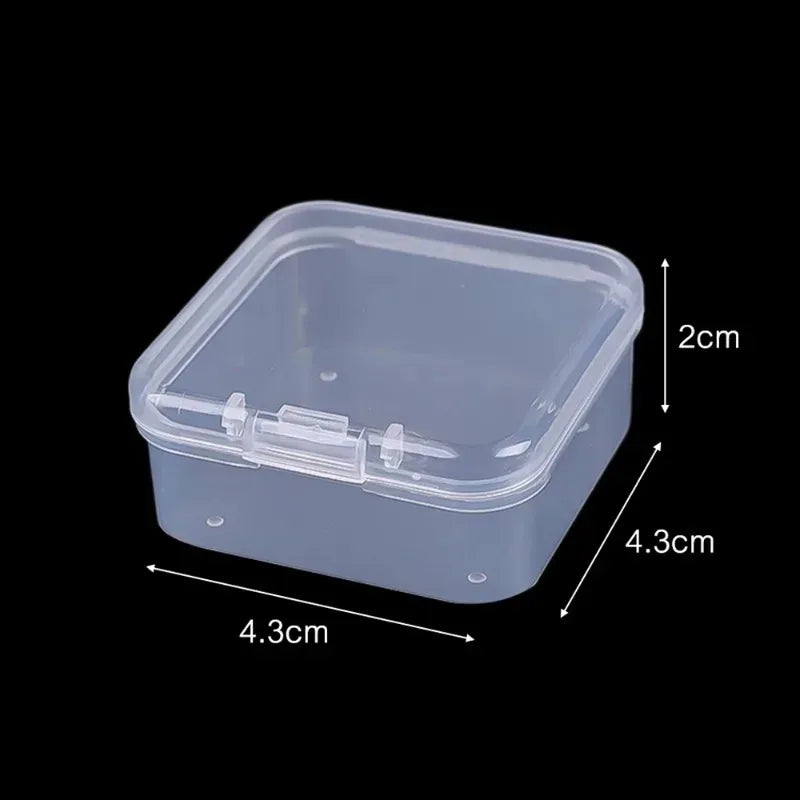 Platzsparend - Sicher: 6er Set transparente Mini Schmuck Aufbewahrungsboxen