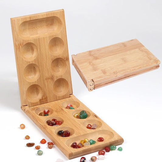 Mancala Holzspiel Klappbrett Klassisches Strategiespiel ab 7 Jahre
