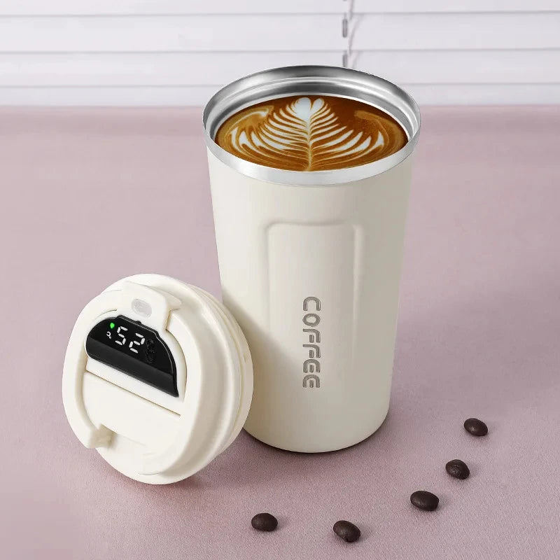 Smart Thermosflasche 450 ml Edelstahl 316 mit Temperaturanzeige - Sturzschutz