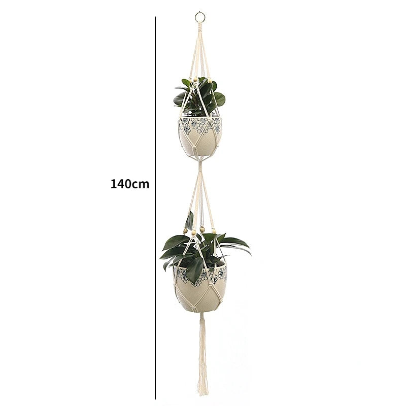 Handgefertigte Makramee Hängekörbe für Gartenpflanzen und Balkon