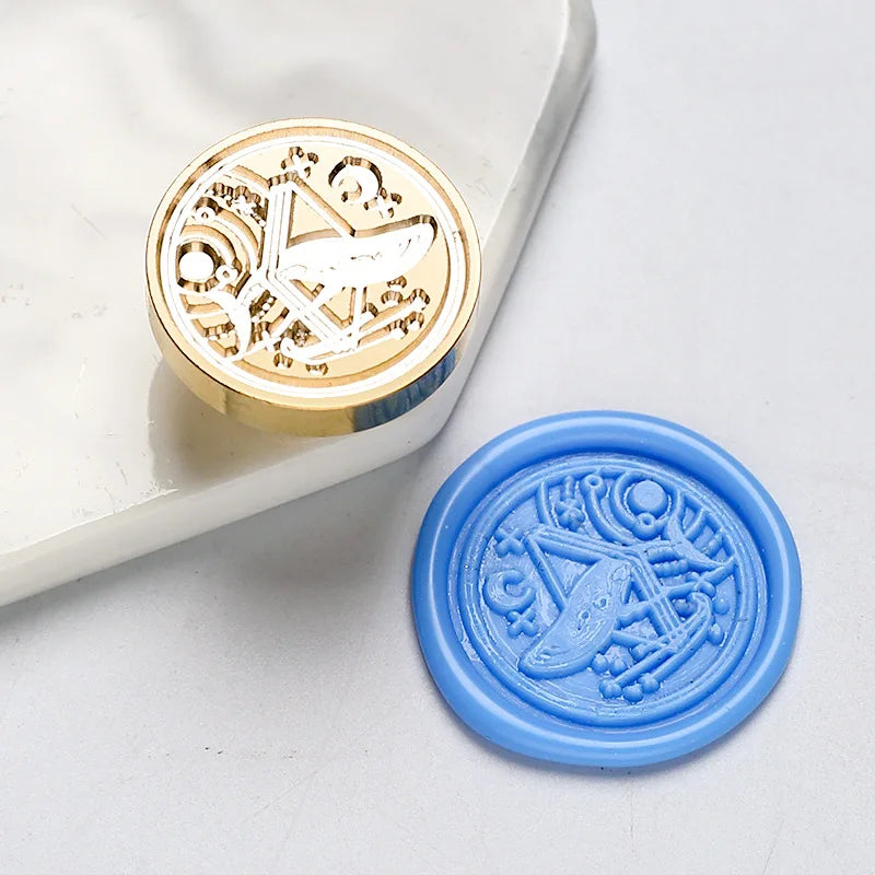Sternenhimmel Lotus Rosenmuster Wachssiegel Stempel, Retro Stil