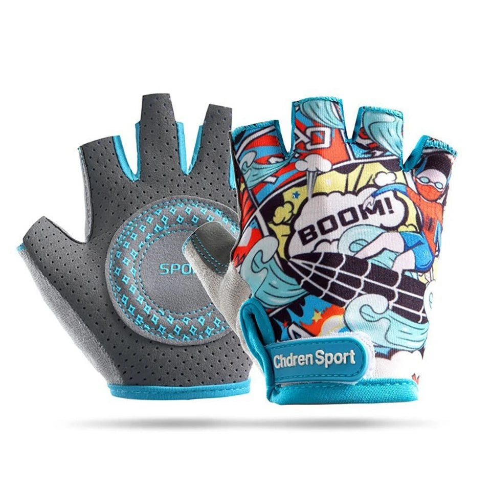Kinderhandschuhe Halbfinger rutschfest Stoßdämpfend Atmungsaktiv 3-12 Jahre