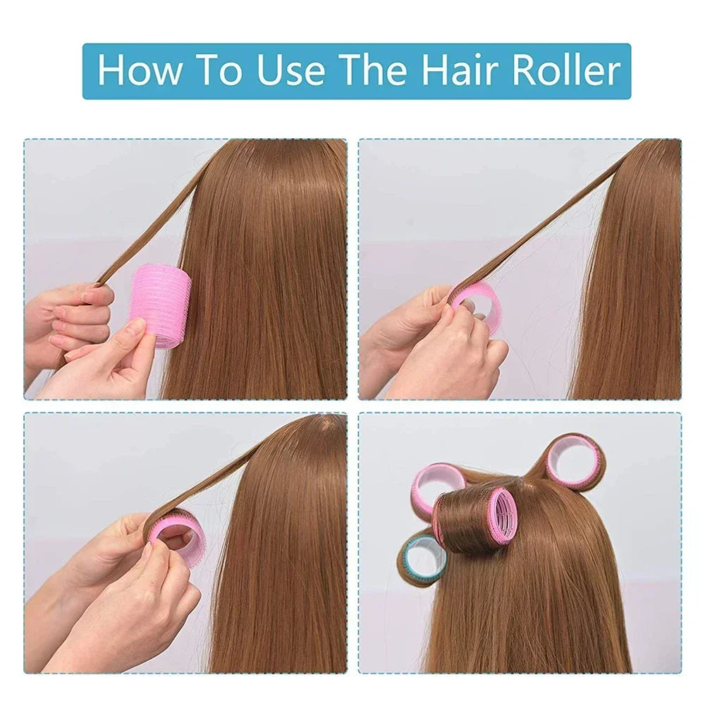 Hitzefreie Lockenwickler Set – 6 Stück selbstklebend für voluminöse Locken