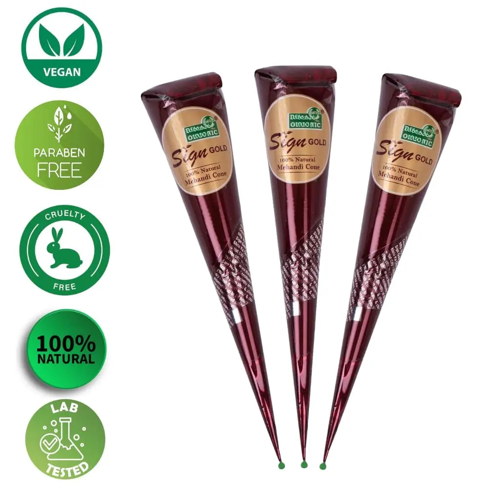 Henna-Creme Set Braun und Rot für temporäre Hauttattoos 3 Stück