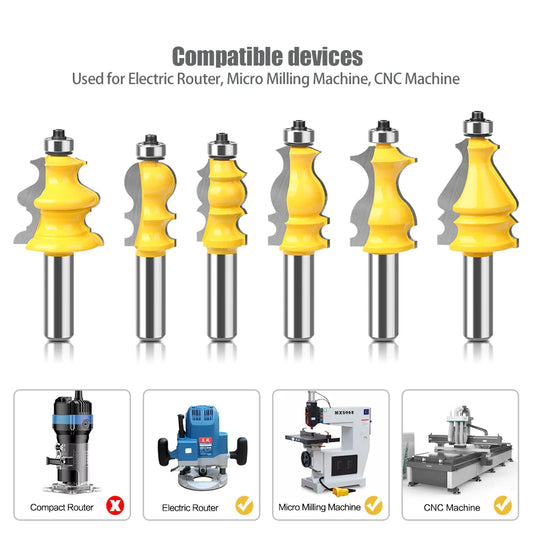 1 Stück CNC Fräser für Holzbearbeitung mit Zollschaft verschiedene Formen