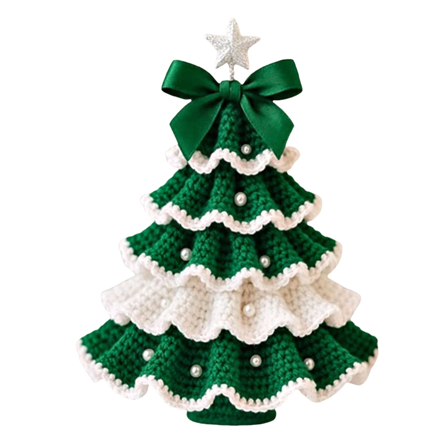 DIY gehäkeltes Weihnachtsbaum-Dekorationsset für Anfänger