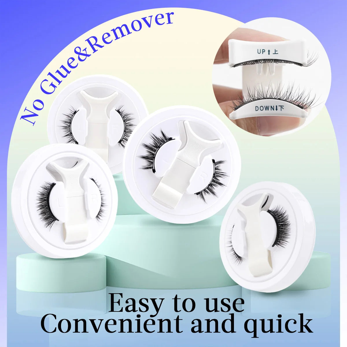 Natürliche 3D-Magnetwimpern Schwarz – Wiederverwendbar mit Pinzette Set