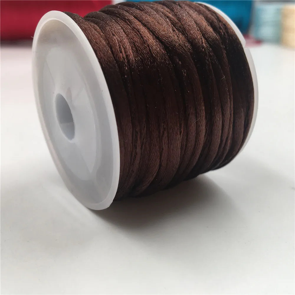 2mm Satinband geflochten Seide Makramee Seil für DIY Armbänder