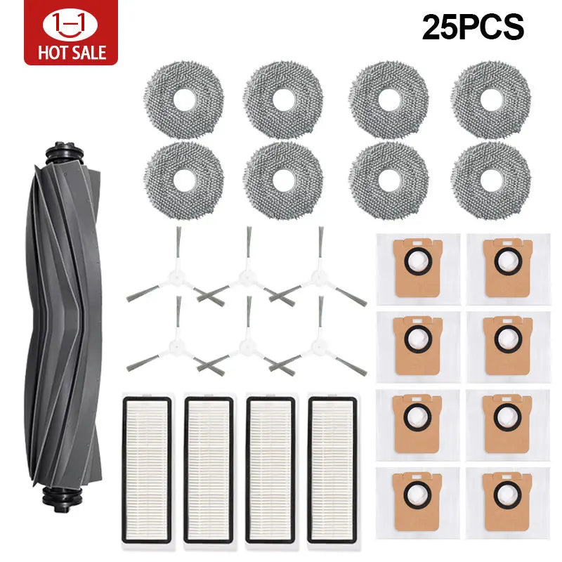 Effiziente Ersatzteile für Robot Vacuum X20+: Staubbeutel, Bürste - HEPA-Filter Set