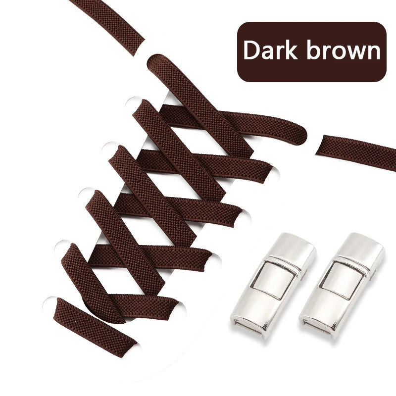 Schnell & bequem: Elastische 8mm Press Lock Sneakerschnürsenkel ohne Binden