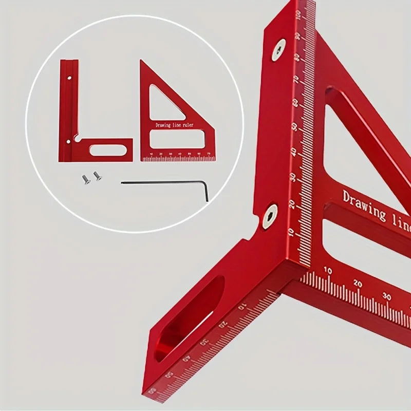 Multifunktionaler Aluminium-Winkelmesser 45/90° für präzise Holzbearbeitung