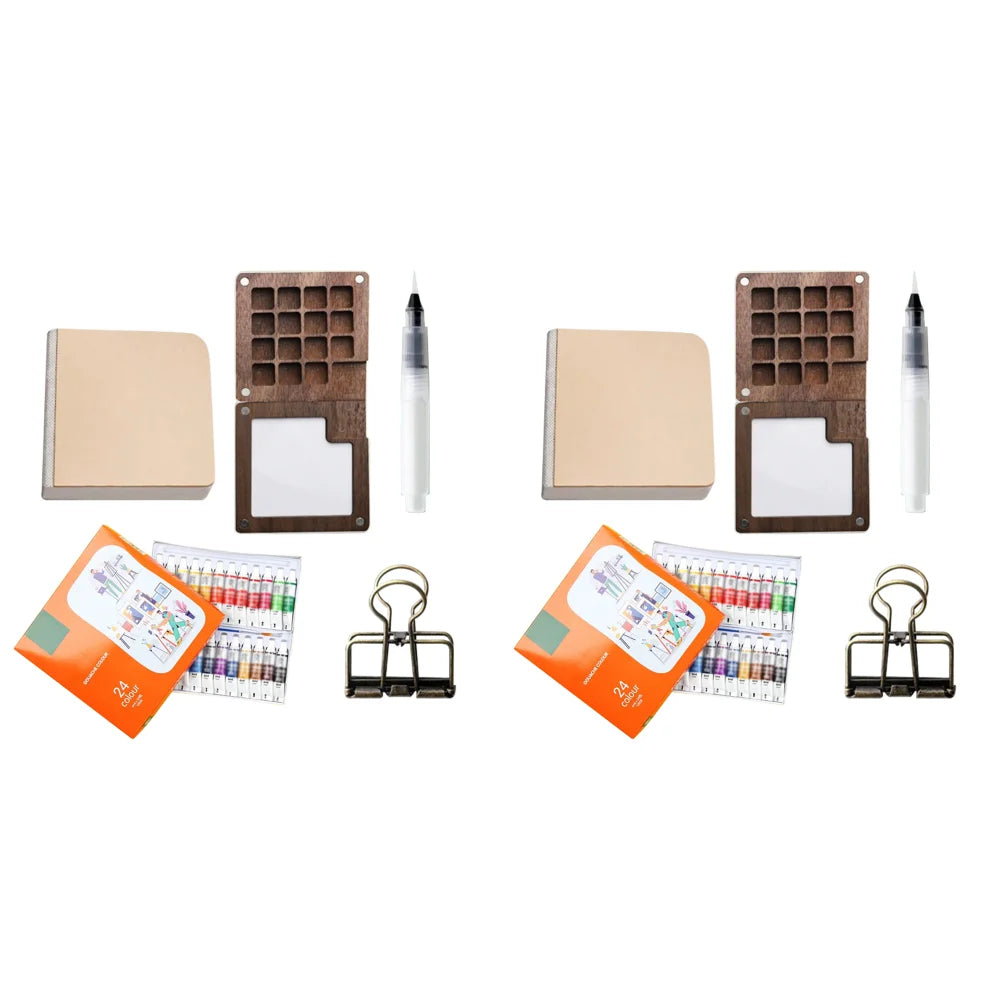 Tragbares Aquarell-Farbkasten-Set mit 8 bis 15 Farben, Mini-Palette