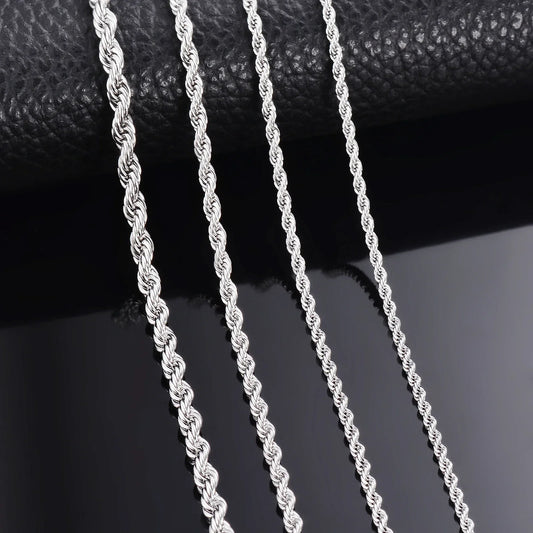 925 Sterling Silber Seilkette in verschiedenen Breiten und Längen - Yabubest - Home & More