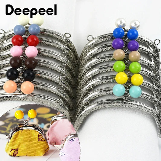 Robuster 16,5 cm Metallrahmen mit Kussverschluss - silbernem Taschengriff – DIY Set