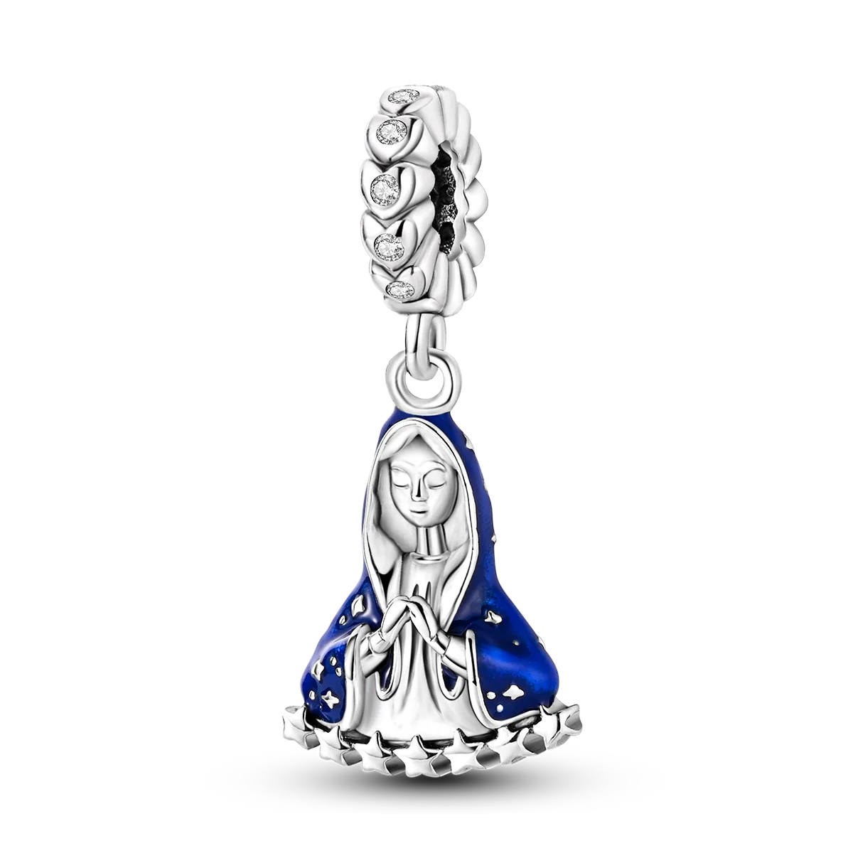 Edler Charm-Anhänger aus 925er Silber mit funkelndem blauem Zirkon – perfekt für DIY-Schmuck