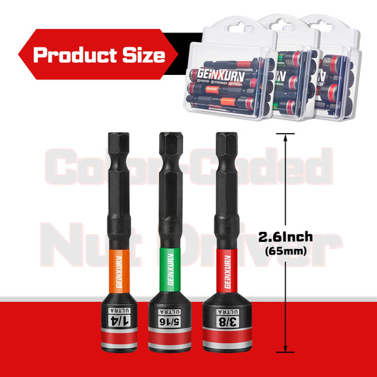 SAE Schlagmuttern-Schraubendreher-Set 1/4 5/16 3/8 Zoll 6-Punkt Sechskant-Schaft