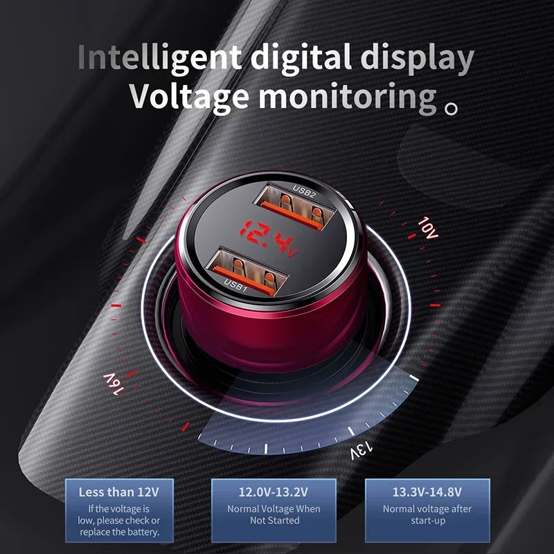 45W Auto Schnellladegerät PD USB C Dual Port QC 4.0 3.0 für Handy Tablet