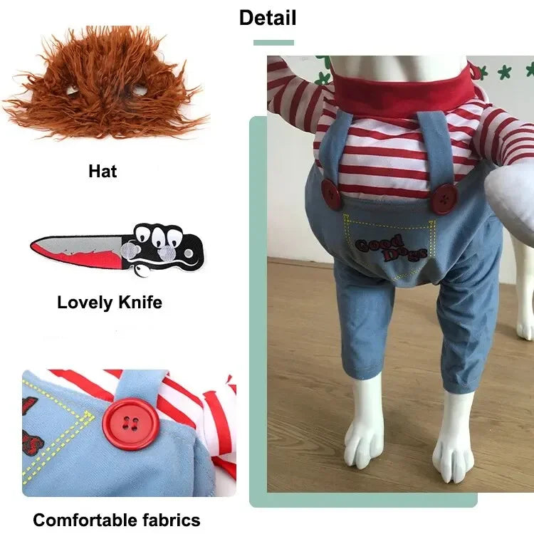 Lustiges Halloween Verkleidung Tierkostüm Dolch Effekt Hund Katze