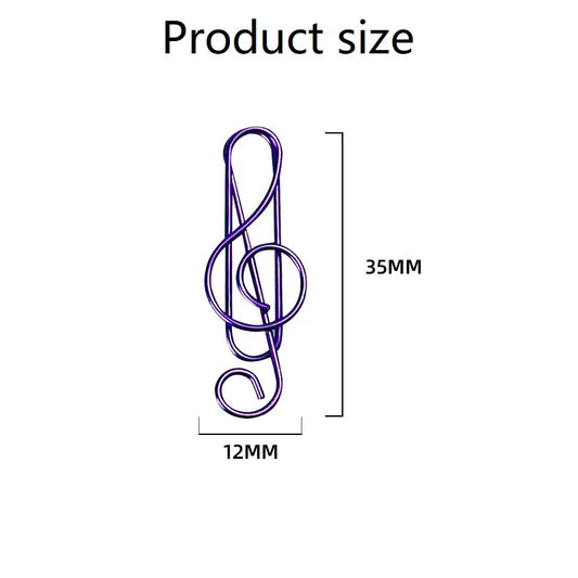 20 niedliche Musik-Büroklammern aus Metall – kawaii Stil für Büro - Schule