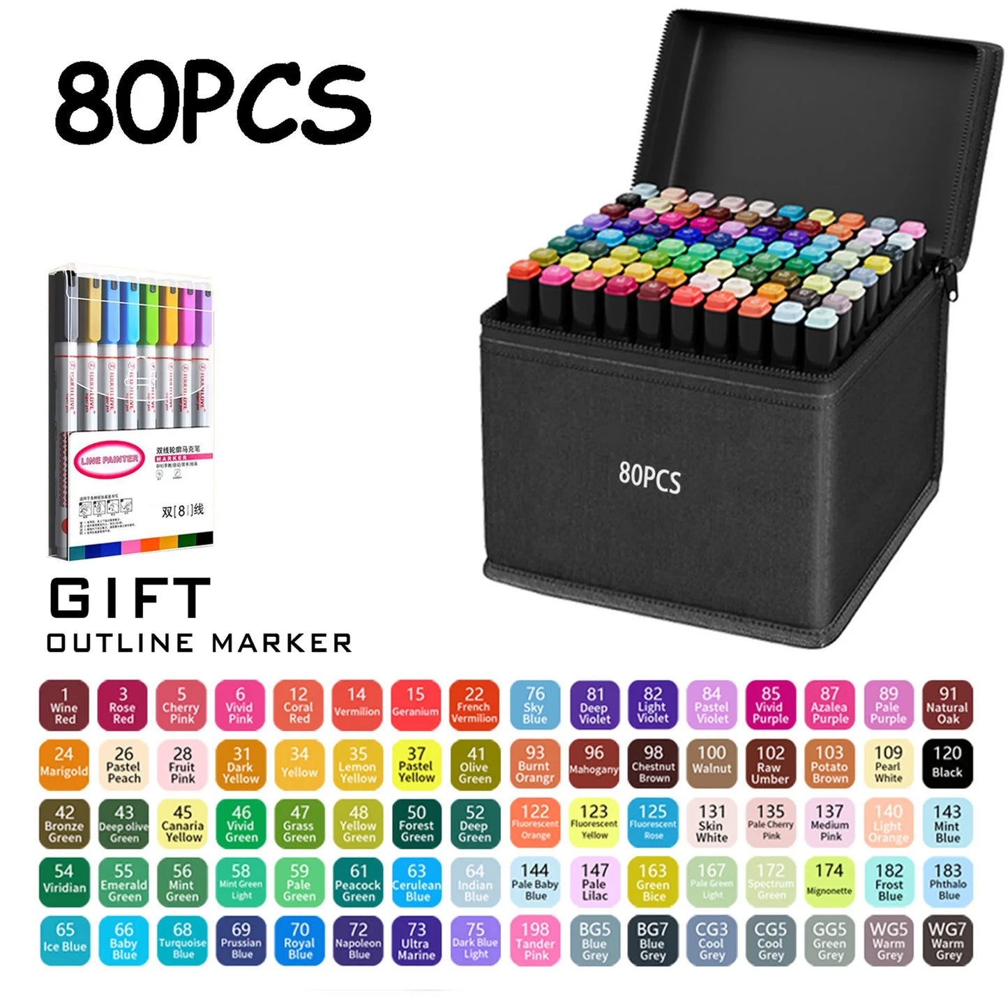 Doppelspitze Permanent Art Marker Set – 120 Farben für Zeichenkunst