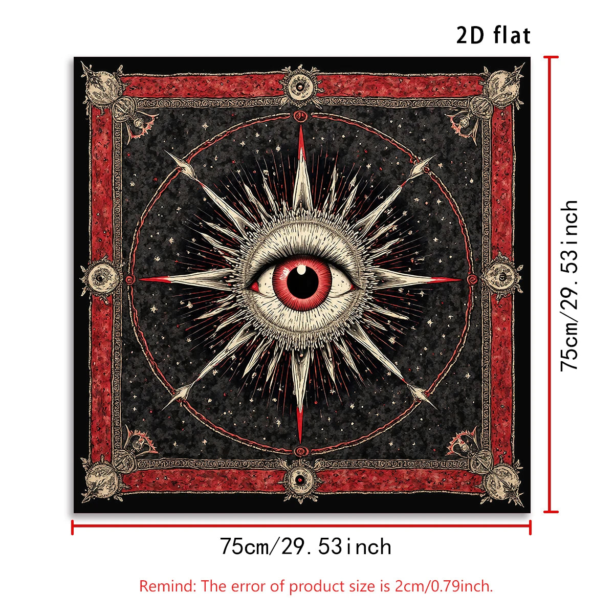 Multifunktionale Tarot Tischdecke mit Allsehendem Auge Muster für Wahrsagerei und Dekor