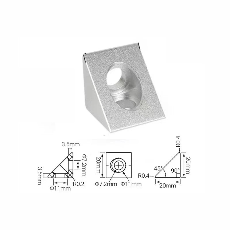 Aluminium Eckhalter 2020 Profilverbinder – Robust - Korrosionsfrei