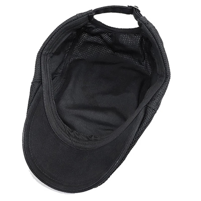 Leichte atmungsaktive Baskenmütze mit Sonnenschutz, verstellbar, unisex