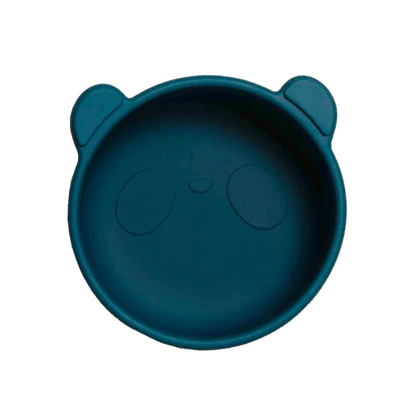 BPA-freie Silikon Baby Fütterung Schüssel Cartoon Panda Rutschfestes Geschirr