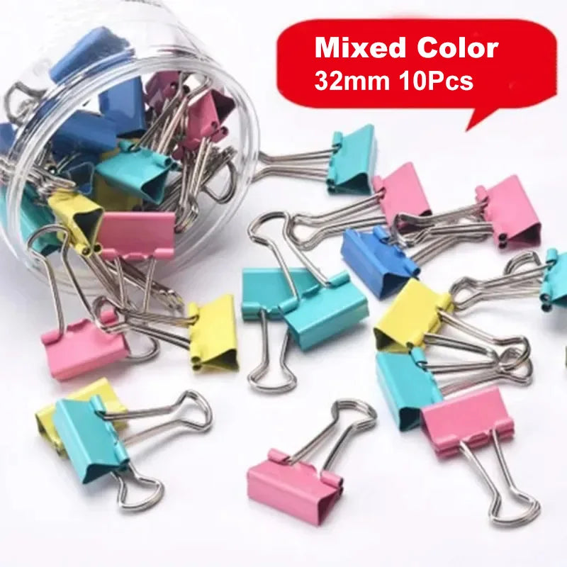 Farbenfrohe Metall Datei Clips im 4er-Set – Stark, rostfrei - vielseitig bis 32mm