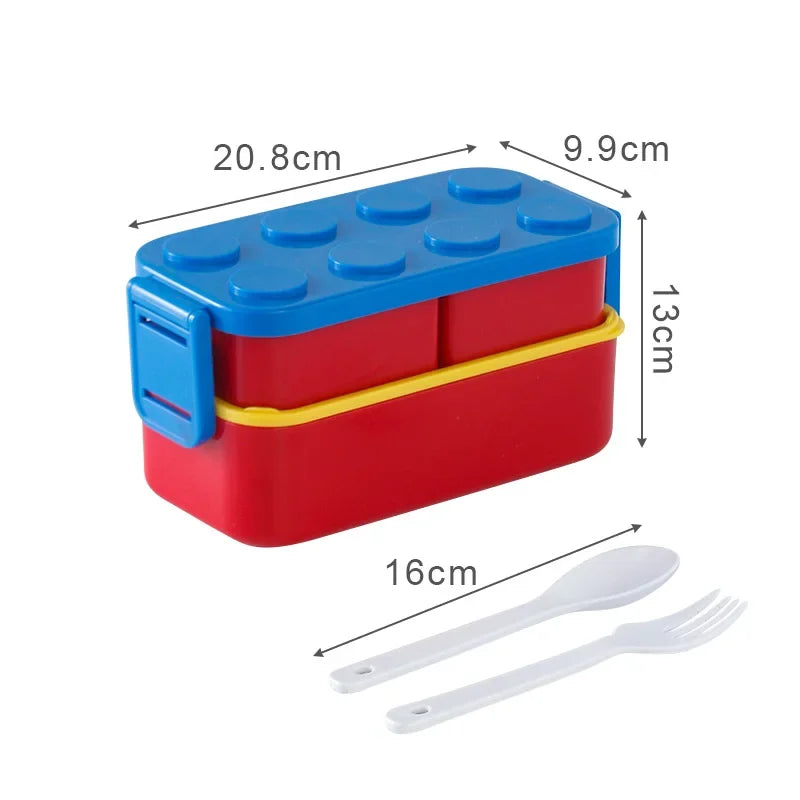 Baustein Bento Lunchbox Set 1050/1300ml doppellagig für Büro - Schule