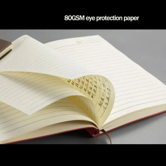 A6 Notizbuch Business Leder Optik Liniert 160 Seiten Notizen Journal