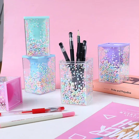 Kristall Stifthalter rund Schreibtisch Organizer für Schule Make-Up Pinsel