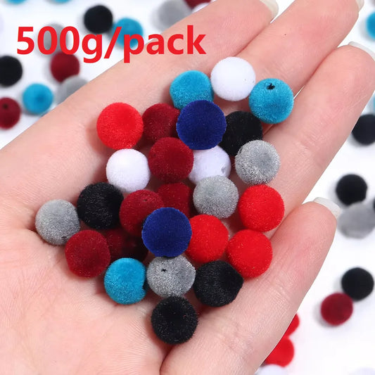 Flauschige Runde Harz Perlen mit Samt Oberfläche 500g