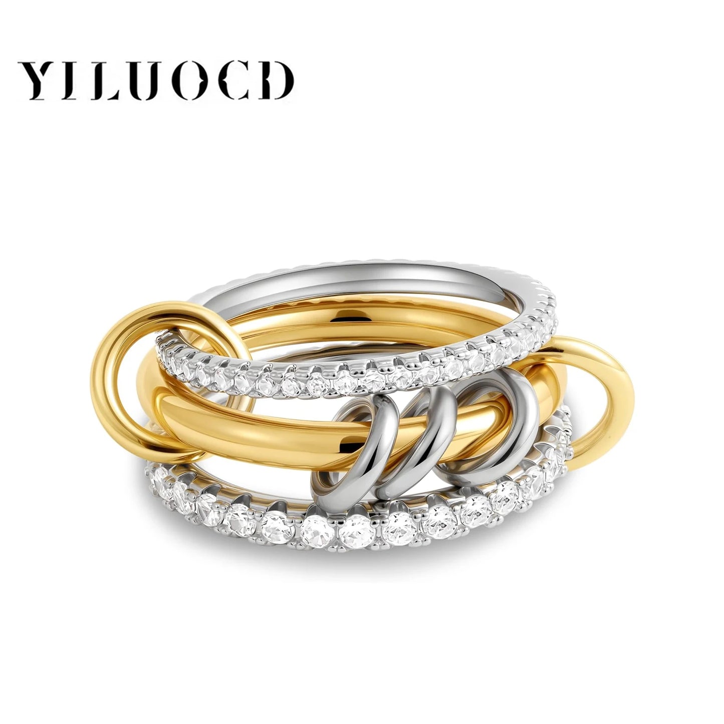 18K vergoldete Edelstahl-Ringe mit Zirkonia für stilbewusste Damen