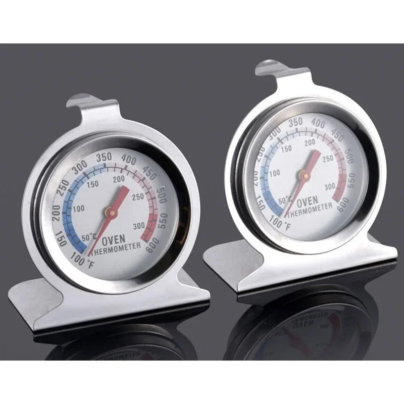 Haushaltsthermometer aus Edelstahl mit großem Zifferblatt für Ofen und Küche