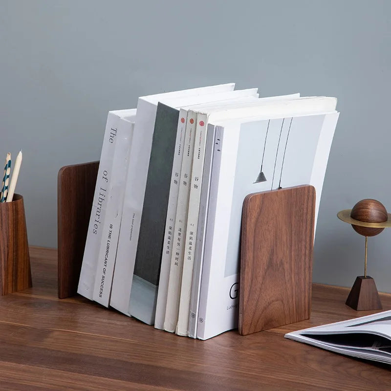 Natur Holz Büchstützen für Desktop Bücherregal und Büroorganisation