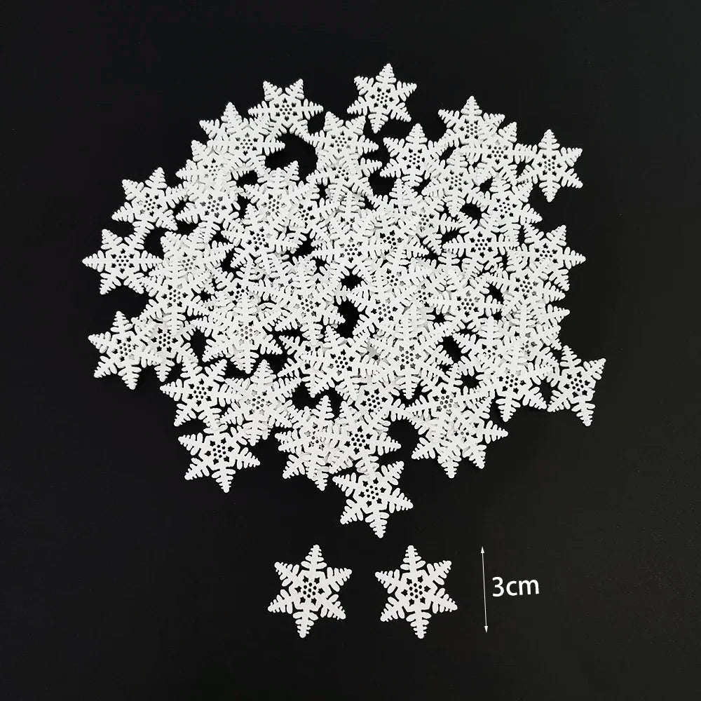 50 Stück natürliche Holzspäne Weihnachtsdekoration mit Anhängern