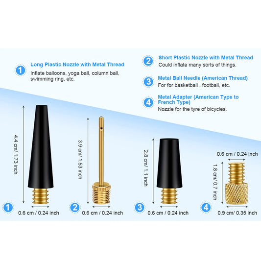 Reifenventil Adapter Kugelpumpe Nadel Ballondüse Aufblasset Zubehör