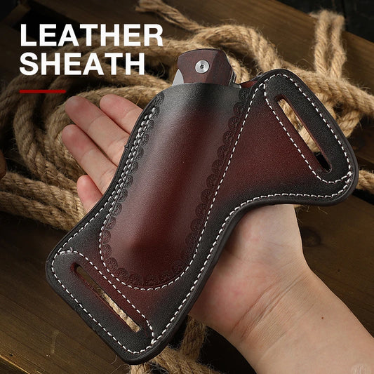 Vintage Leder Gürtelhülle für Klappmesser Outdoor Werkzeug Minitasche