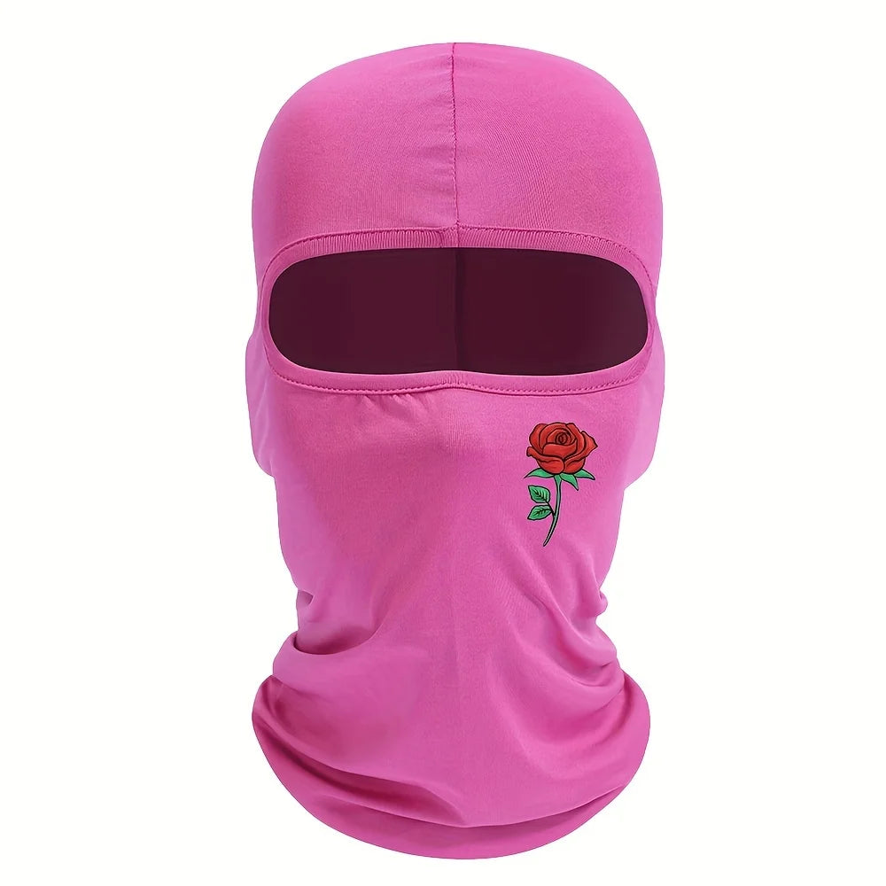Unisex Sturmhaube mit Blumenmuster Schutz vor Wind und Sonne Outdoor