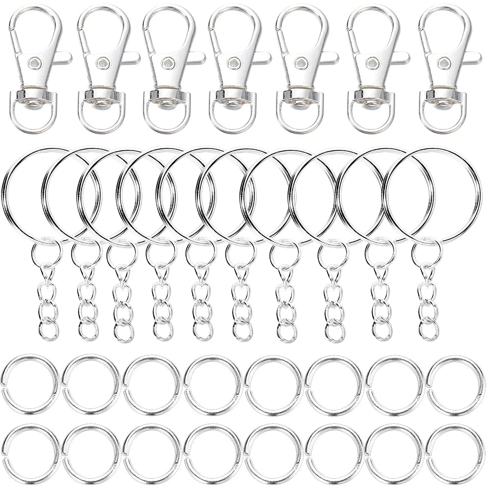 70-teiliges Set drehbare Karabinerhaken Schlüsselringe DIY Schmuck Zubehör